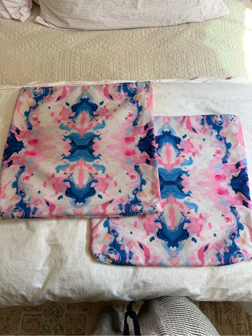 Vibrant Pink & Blue Pillow Covers